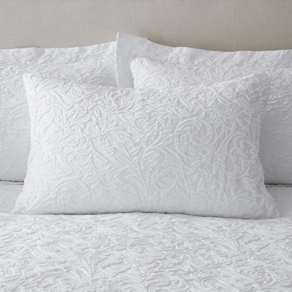 Dunelm Stanton Jacquard White Duvet Cover And Pillowcase Set 2 Dunelm Stanton Jacquard White Duvet Cover And Pillowcase Set - Image 2