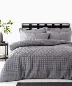 Dunelm Billie Grey Duvet Cover And Pillowcase Set
