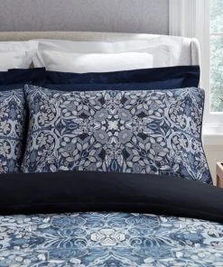 Dorma Kaleidoscope Navy Cotton Sateen Duvet Cover And Pillowcase Set -Dunelm-shop 30802325 alt02
