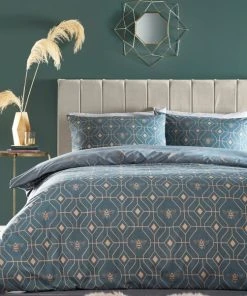Furn Furn. Bee Deco French Blue Duvet Cover And Pillowcase Set