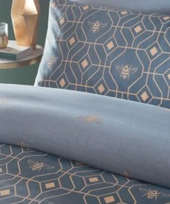 Furn Furn. Bee Deco French Blue Duvet Cover And Pillowcase Set 5 Furn Furn. Bee Deco French Blue Duvet Cover And Pillowcase Set -Dunelm-shop 30803618 alt02