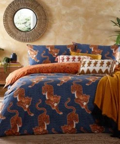 Furn Furn. Tibetan Tiger Blue Duvet Cover And Pillowcase Set