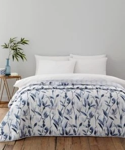 Dunelm Zen Reversible Printed Navy Bedspread