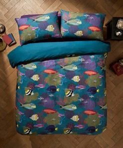 Natural History Museum Reef 100% Cotton Duvet Cover & Pillowcase Set