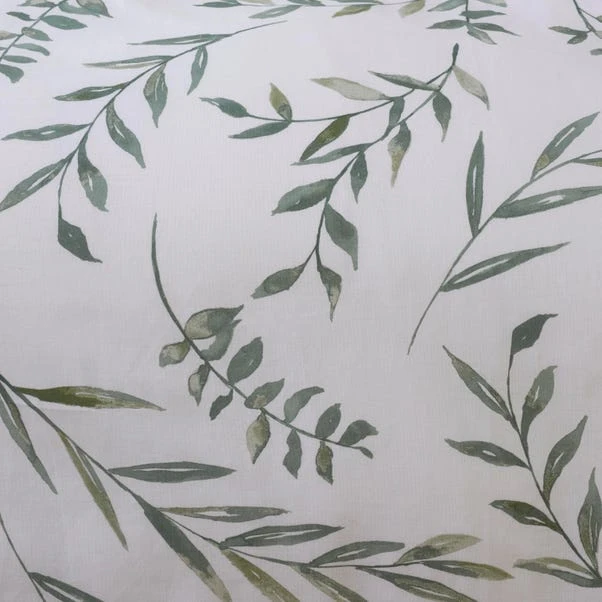 Dunelm Lara Leaf Anti-Allergy 100% Cotton Green Duvet Cover And Pillowcase Set 3 Dunelm Lara Leaf Anti-Allergy 100% Cotton Green Duvet Cover And Pillowcase Set - Image 3