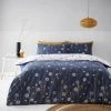 Dunelm Scandi Floral Navy Duvet Cover And Pillowcase Set