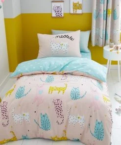 Catherine Lansfield Cute Cats Duvet Cover And Pillowcase Set