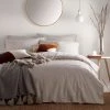 The Linen Yard Claybourne Natural 100% Cotton Duvet Cover & Pillowcase Set