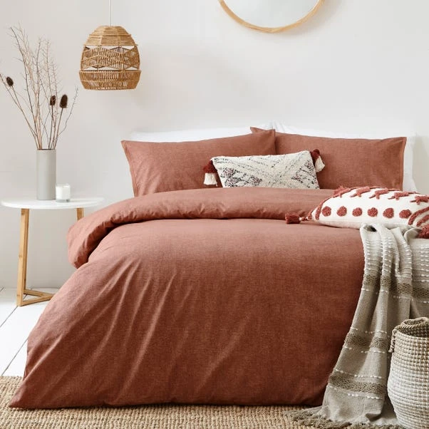 The Linen Yard Claybourne Pecan 100% Cotton Duvet Cover & Pillowcase Set 1 The Linen Yard Claybourne Pecan 100% Cotton Duvet Cover & Pillowcase Set