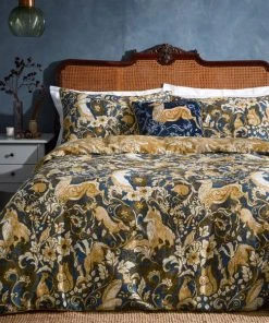 Paoletti Harewood Blue 100% Cotton Duvet Cover & Pillowcase Set