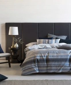 Linen House Northbook Indigo 100% Cotton Duvet Cover & Pilowcase Set