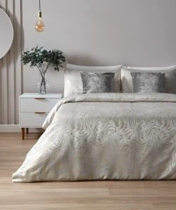 Paoletti Marble Oyester Duvet Cover & Pillowcase Set