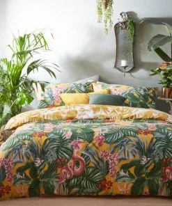 Furn. Medinilla Mustard Duvet Cover & Pillowcase Set