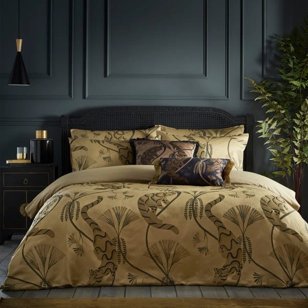 Paoletti Moondusk Gold Duvet Cover & Pillowcase Set 1 Paoletti Moondusk Gold Duvet Cover & Pillowcase Set