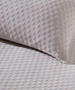 The Linen Yard Polka Tuft Stone 100% Cotton Duvet Cover & Pillowcase Set -Dunelm-shop 30824177 alt02