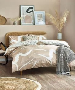 Furn. Sinarama Natural Duvet Cover & Pillowcase Set