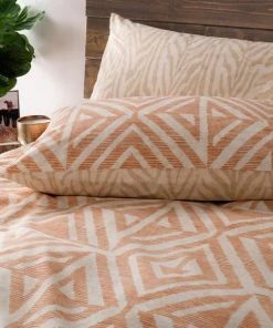 Furn. Tanza Terracotta Duvet Cover & Pillowcase Set