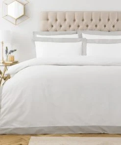 Paoletti Harvard Grey 100% Cotton Duvet Cover & Pillowcase Set