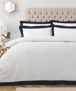 Paoletti Harvard Navy 100% Cotton Duvet Cover & Pillowcase Set