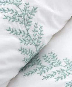 Bianca Fine Linens Embroid Leaf 100% Cotton Duvet Cover & Pillowcase Set 8 Bianca Fine Linens Embroid Leaf 100% Cotton Duvet Cover & Pillowcase Set -Dunelm-shop 30828927 alt03